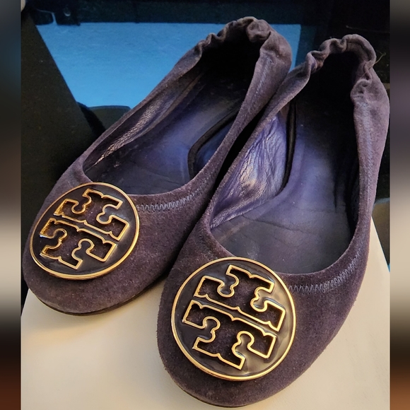 Tory Burch Suede Travel Ballet Flats - Picture 2 of 3